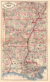 New Rail Road and County Map of Arkansas
