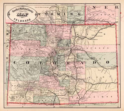 New Rail Road and County Map of Colorado New Rail Road and County Map of Colorado