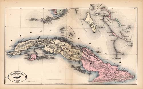 New Rail Road And Atlas Map Of Cuba - Art Source International