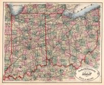 New Rail Road and County Map of Ohio & Indiana