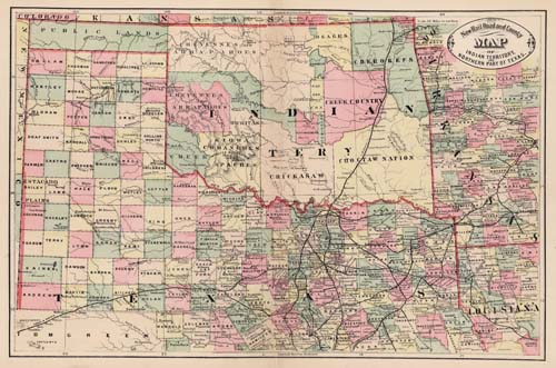 New Rail Road and County Map of Indian Territory and Northern Part of ...