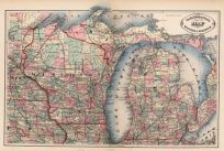 New Rail Road and County Map of Michigan & Wisconsin