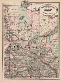 New Rail Road and County Map of Minnesota