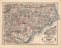 New Rail Road and County Map of North Carolina