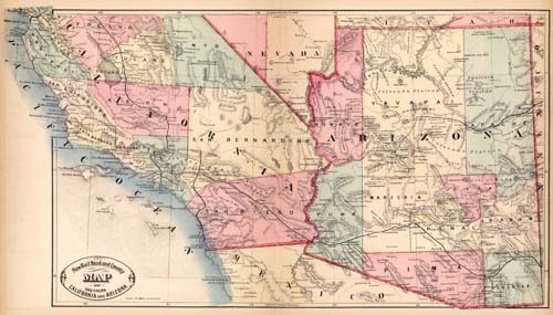 New Rail Road and Map of Southern California and Arizona