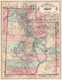 New Rail Road and County Map of Utah