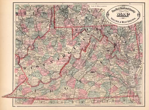 New Rail Road and Atlas Map of Virginia & West Virginia