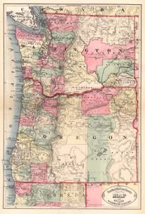 New Rail Road and County Map of Washington and Oregon Territory