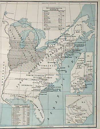 Map of the Original and 1787 Territory- Contributions to the Constitution Map of the Original and 1787 Territory- Contributions to the Constitution