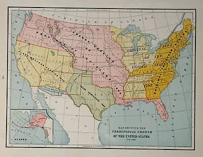 Map Showing the Territorial Growth of the United States  1776-1886