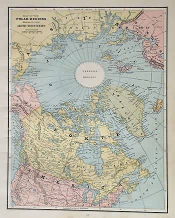 Map of the Polar Regions - Art Source International