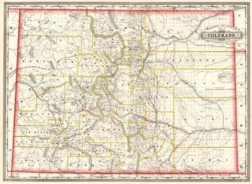 Railroad and County Map of Colorado