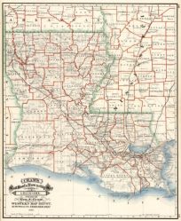 Railroad and Township Map of Louisiana