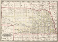 Railroad and County Map of Nebraska