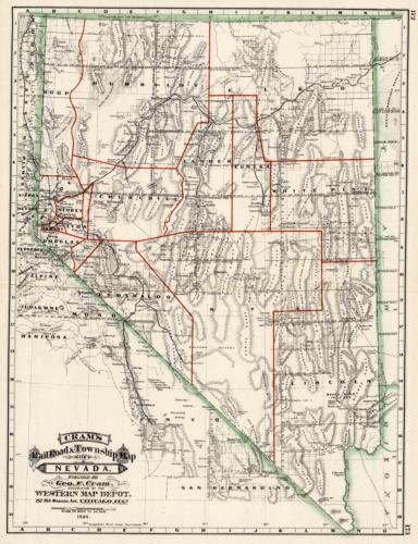 Railroad and Township Map of Nevada