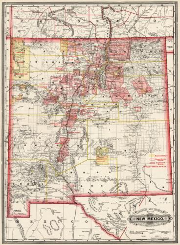 Railroad and County Map of New Mexico