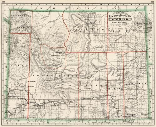 Railroad and Township Map of Wyoming