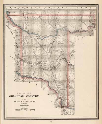 Map of the Oklahoma Country in the Indian Territory