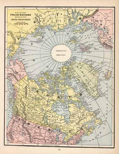 Map of the Polar Regions showing the recent Arctic Discoveries