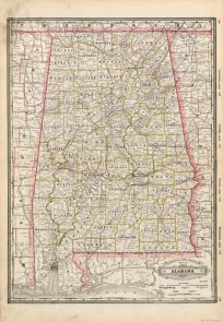 Railroad & County Map of Alabama