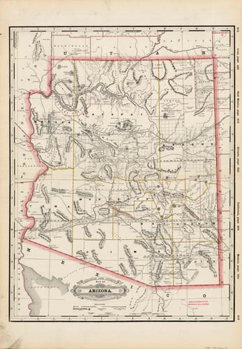 Railroad and Township Map of Arizona