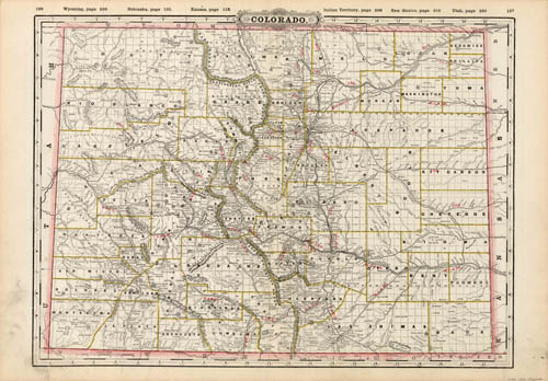 Railroad and County Map of Colorado