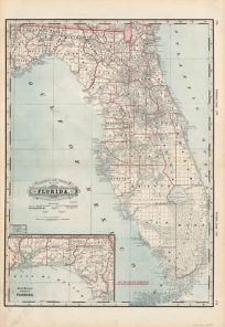 Railroad & County Map of Florida
