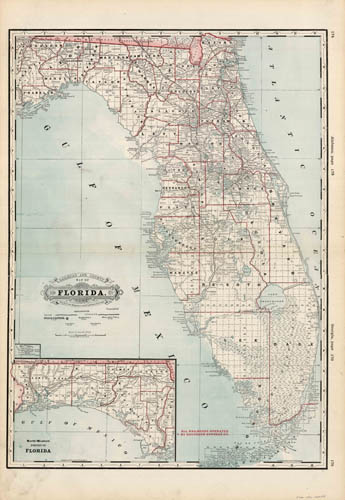 Railroad & County Map of Florida