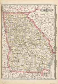 Railroad & County Map of Georgia