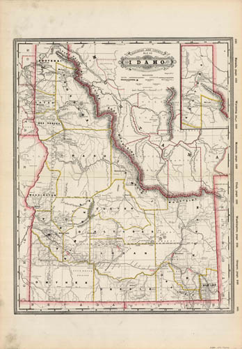 Railroad And Township Map Of Idaho - Art Source International