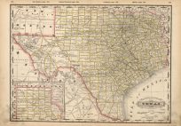 Railroad & County Map of Texas