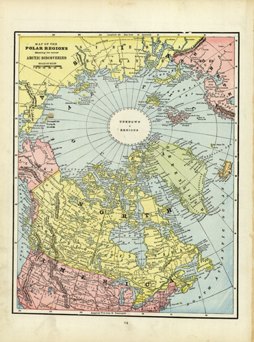 Map of the Polar Regions Showing the Recent Arctic Discoveries