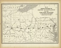 Map Showing the Position of the Center of Population of the United States at the Close of each Decade from 1790 to 1890