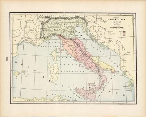 Map of Ancient Italy from B.C. 800 to 222