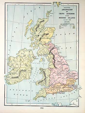 Map of the Anglo-Saxon and Celtic Kingdoms in the British Islands Map of the Anglo-Saxon and Celtic Kingdoms in the British Islands