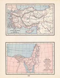 Ancient Asia Minor / Map of Canaan Part of Egypt and the route of the Israelites Through the Wilderness
