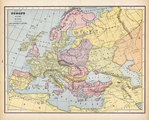 Map of Europe A.D. 800