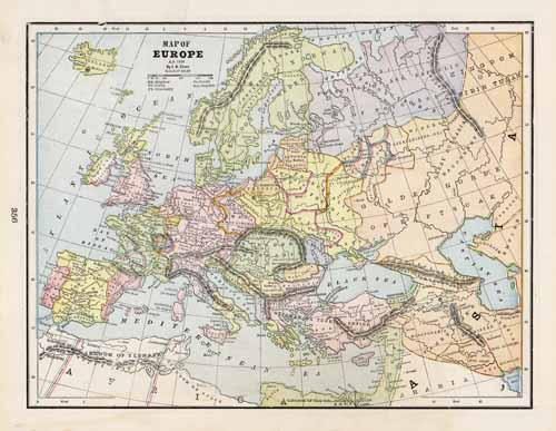 Map Of Europe A D 1400 Art Source International   CRAM 1894 EUROPE356 500x387 