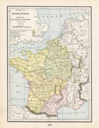 Historical Map of Feudal France in the time of the Early English Plantagenets