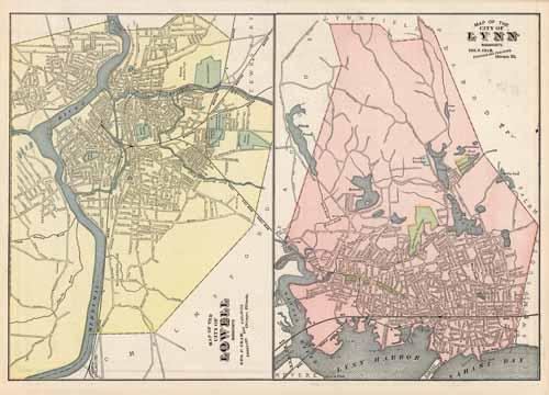 Map of the City of Lowell and Map of the City of Lynn Map of the City of Lowell and Map of the City of Lynn