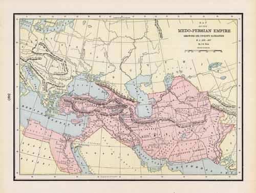 Map of the Medo-Persian Empire Showing Its Twenty Satrapies'