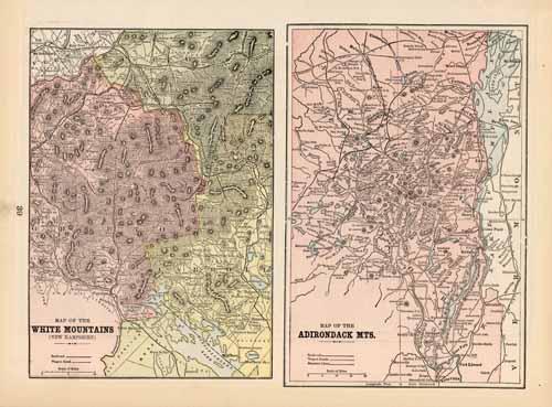 Map of the Adirondack Mountains. Map of the White Mountains. Map of the Adirondack Mountains. Map of the White Mountains.