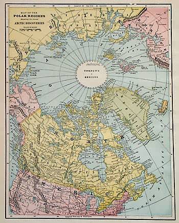 Map of the Polar Regions Showing the Recent Arctic Discoveries