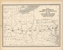 Map Showing the Position of the Center of Population of the United States at the Close of Each Decade from 1790 to 1890