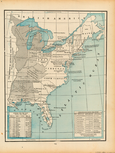 United States - States Admitted into the Union During this Period - Administrations During this Period