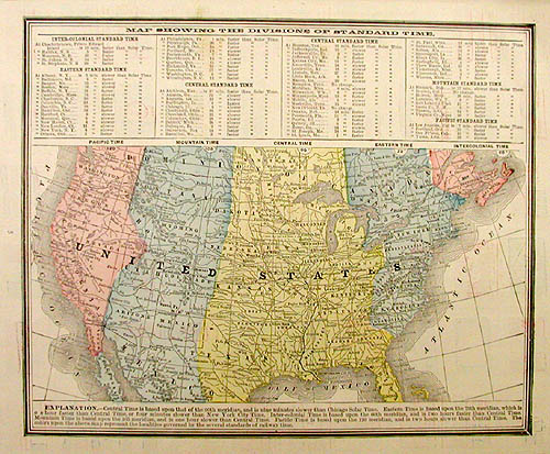 Map Showing the Divisions of Standard Time