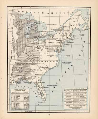 Map Showing States admitted into the Union