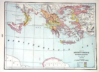 Map of Ancient Greece and Her Colonies
