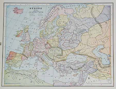 Map of Europe A.D 1200