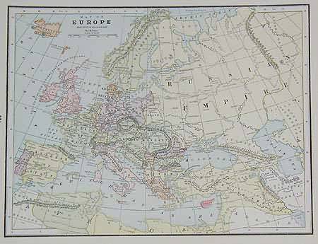 Map of Europe Since Treaty of Berlin (A.D 1878)